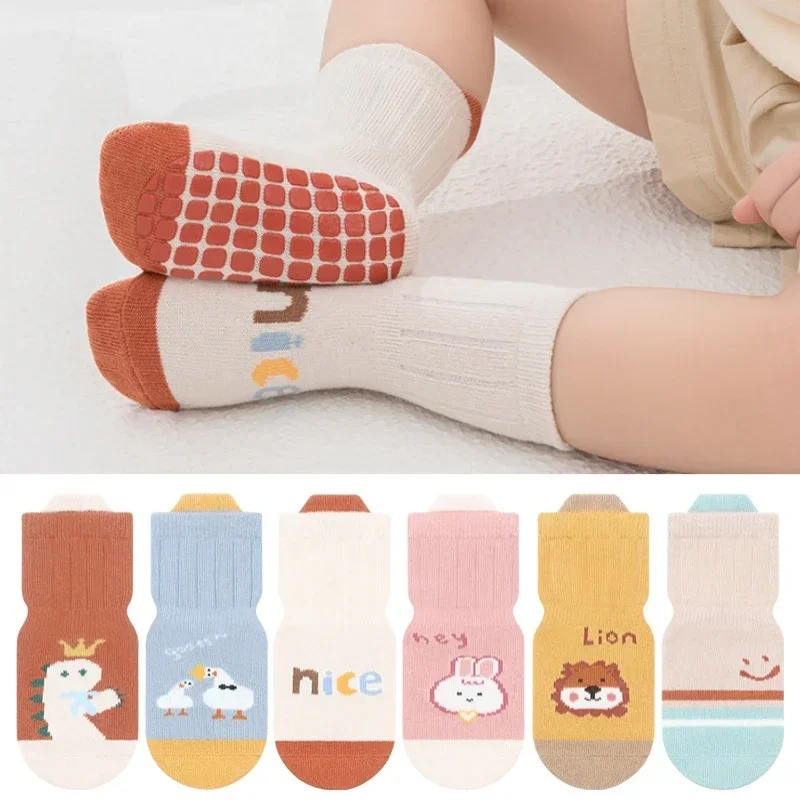 Spring Autumn Children Kids Anti-slip Long Socks Cartoon Soft Baby Toddler Home Trampoline Socks Boys Girls School Sports