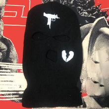 

2022 New 3-Hole Knitted Dead Rose Full Face Cover Ski Mask Winter Balaclava Warm Knit Full Face Mask for Outdoor Sports