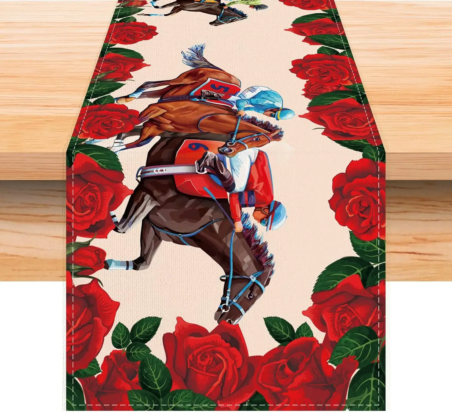 

Kentucky Derby Horse Racing Linen Table Runners Horse Race Game Party Decor Outdoor Party Home Dining Room Kitchen Table Decor