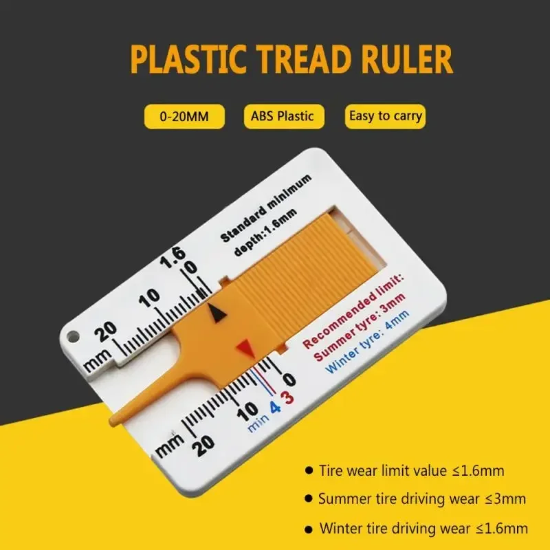 Car Wheel Tire Depth Gauge 0-20mm Tyre Tread Depthometer Depth Indicator Gauge Motorcycle Trailer Van Measure Tool  Depth Gauge 6