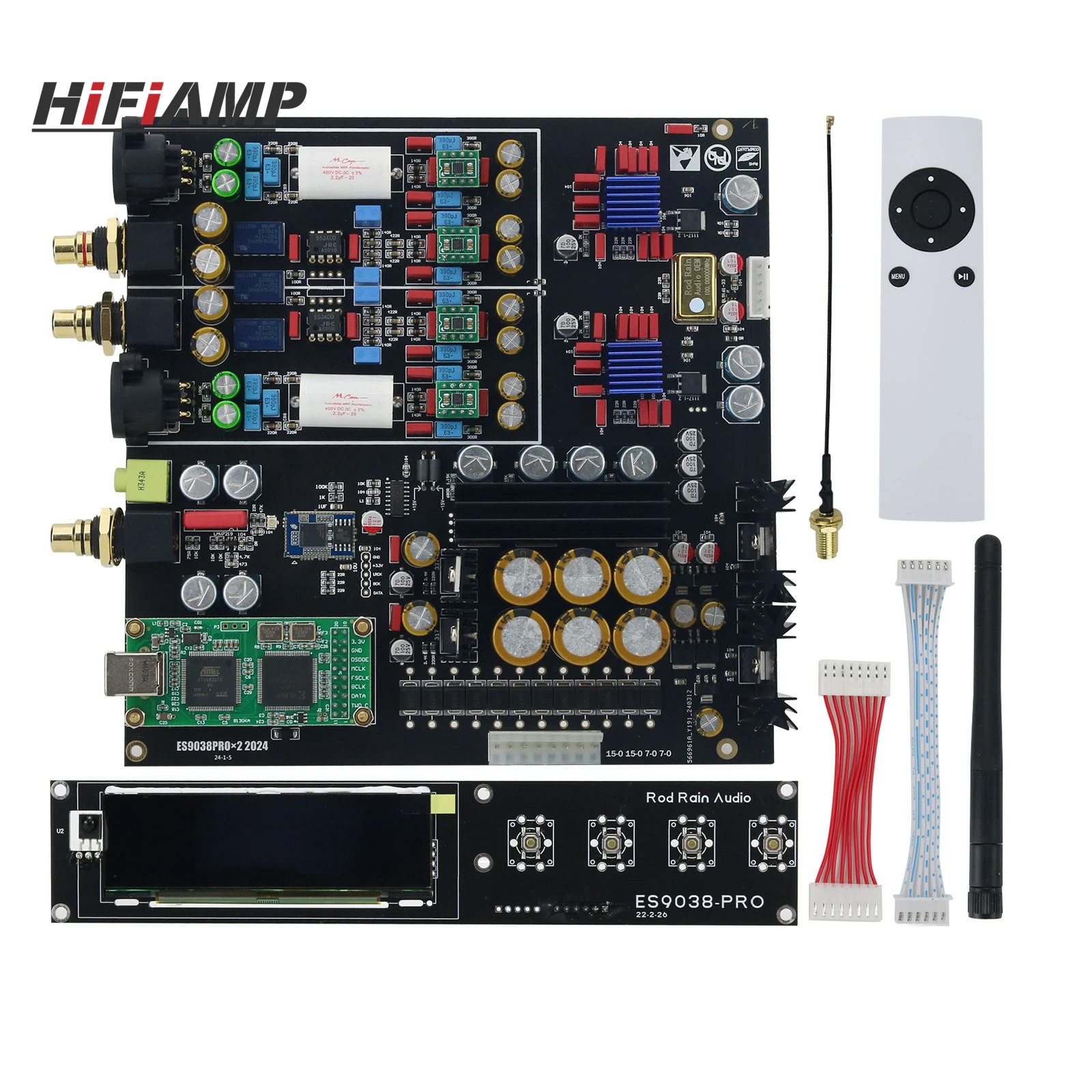 HiFiAMP 듀얼 ES9038PRO 디코더 보드 DAC 보드 DSD 384K Amanero USB 블루투스 5.0 무손실 광섬유 동축 디코더
