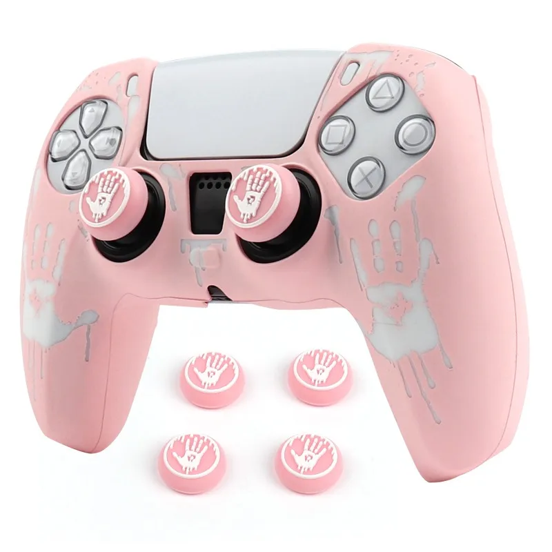 حافظات حماية ناعمة من السيليكون لوحدة التحكم PS5 غ...