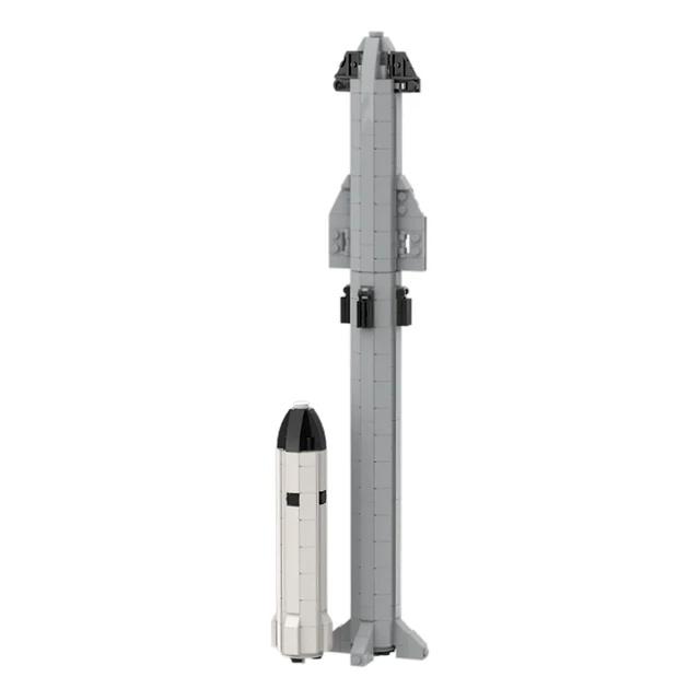 BuildMOC-bloques de construcción de nave espacial para niños, juguete de ladrillos para armar nave espacial Super Heavy Carrier, ideal para regalo de cumpleaños 1
