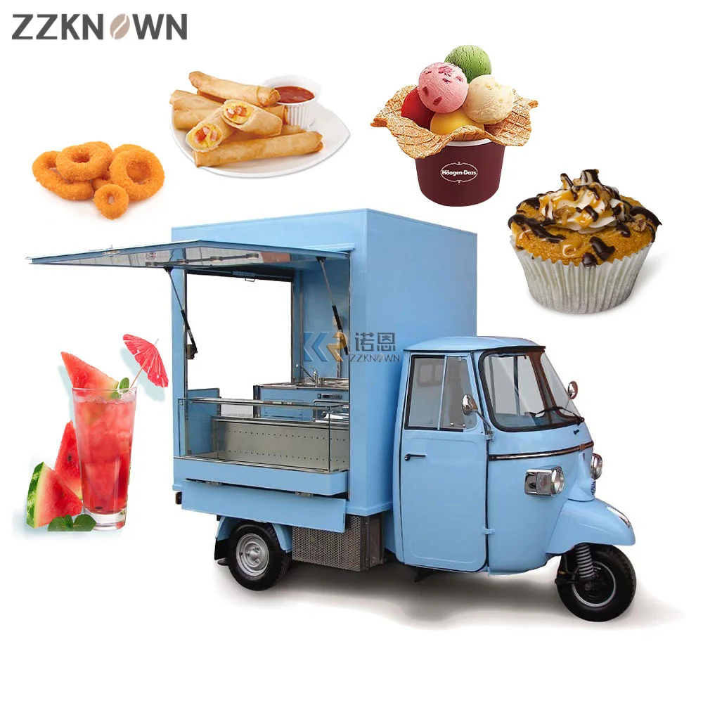 Street Electric Piaggio APE Tricycle Food Truck Trolly Cart Street