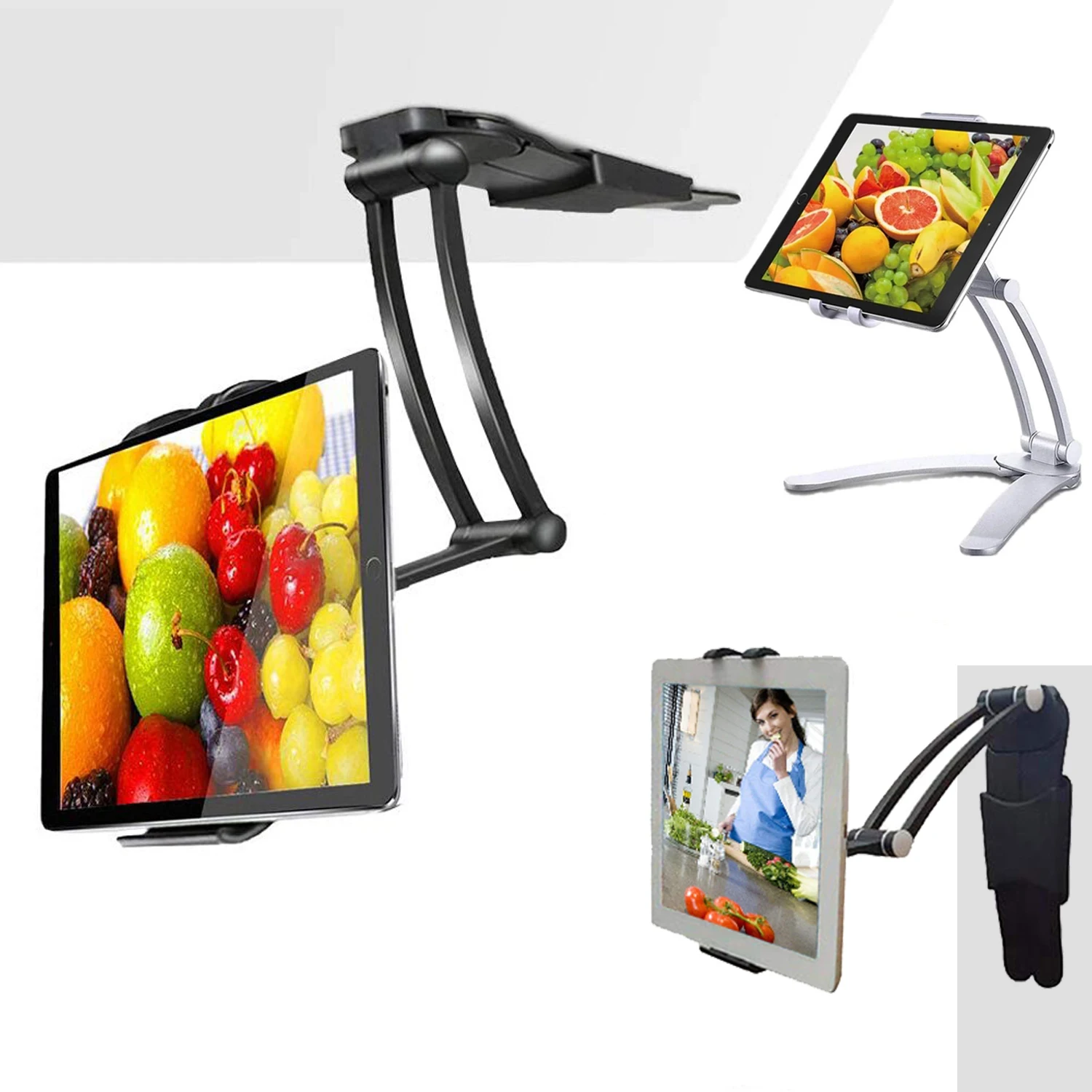 Xmxczkj Tablet Mount Stand 2in1 Kitchen Wall Mount / Countertop