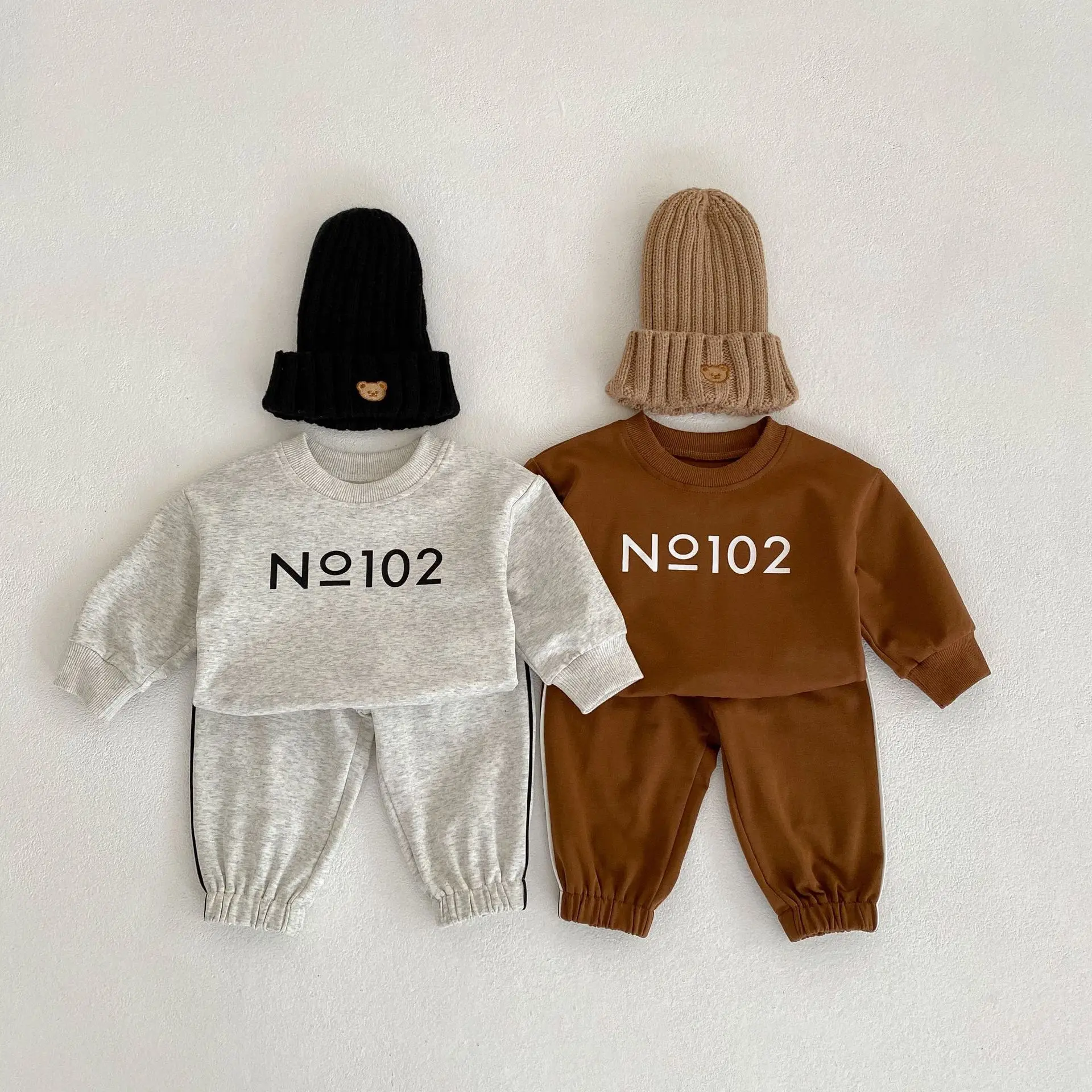 

Spring Baby Boys Sports Suit Kids Pullover Sweatshirt Number Print Tops Loose Pants Casual Outfits Fashion Girls Clothes Sets
