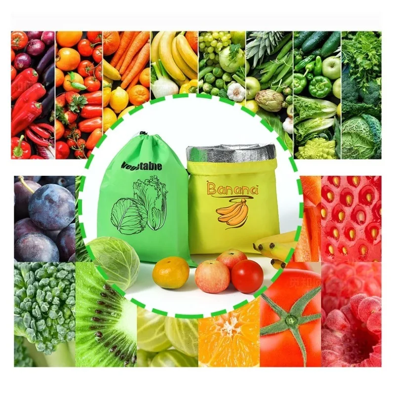 Banana bundle pocket storage bags, reusable for fruits vegetables food