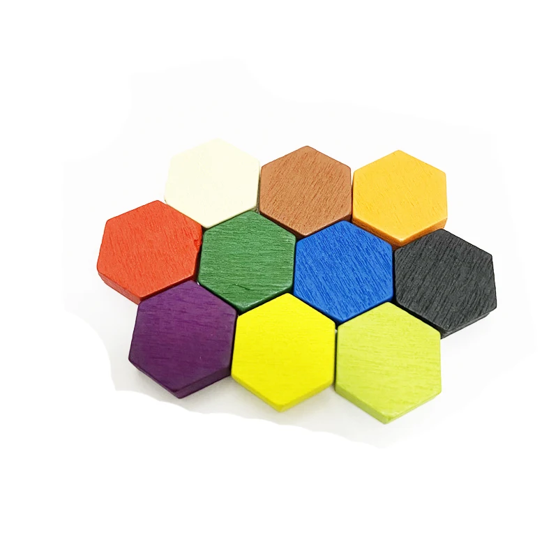 50 Pieces Wooden Hexagonal Prism Game Markers Chess Pieces For Token Board Game DIY Accessories