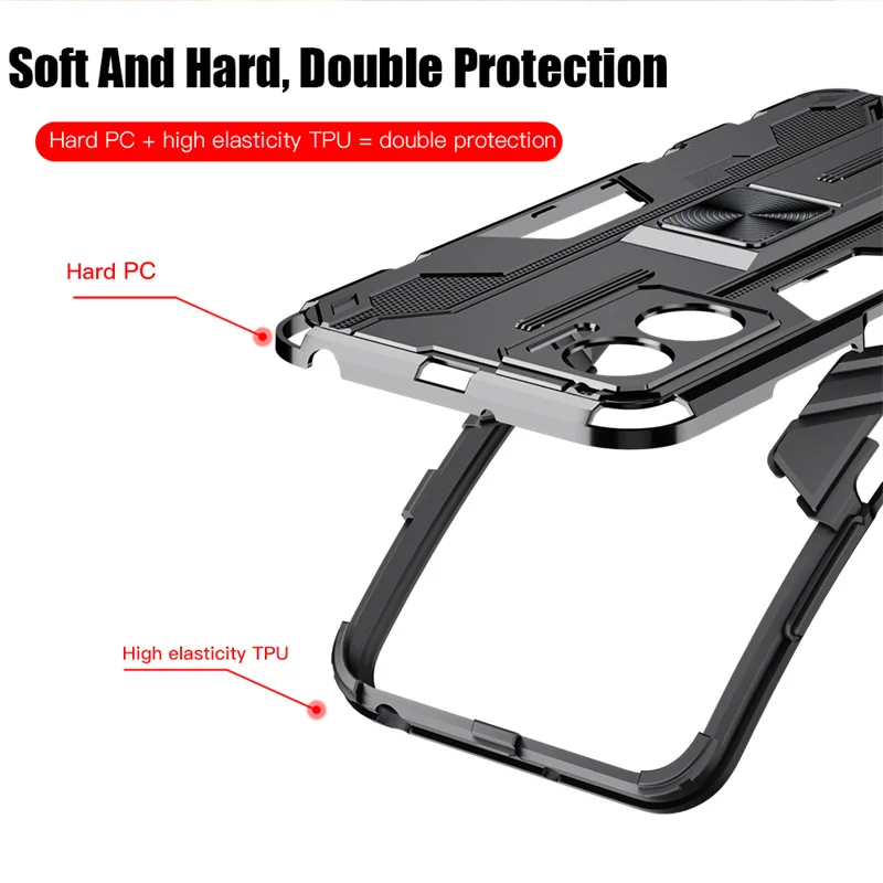Shockproof Armor Case with Magnetic Holder - Durable Hard PC Phone Cover