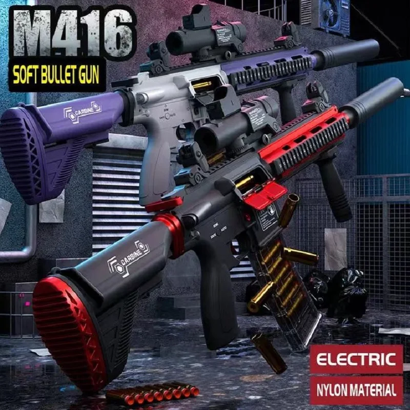 M416 Fully Automatic Shell Ejection Child Soft Bullet gun Mechanical Continuous Firing Weapon Boys Toy Gun CS Fighting Game Gift 2