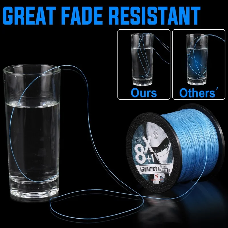 Sougayilang 8+1X PE Braided Line 159m 3 Color Fishing Line Max Drag 84LB Multifilament Fishing PE 16 27 32 42 53 68 84LB