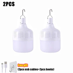 Portable LED Camping Lantern - USB Rechargeable High - Power Emergency Light with Hook (320W)