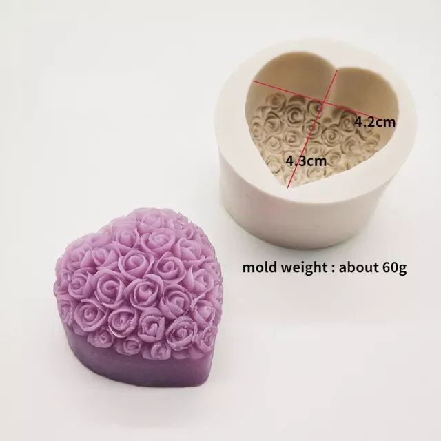 Roosiõie kujuga silikoonküünla vorm Fondant šokolaadikoogivormid aroomiteraapia kipsist küünal käsitsi valmistatud seebivormi koogi küpsetamine