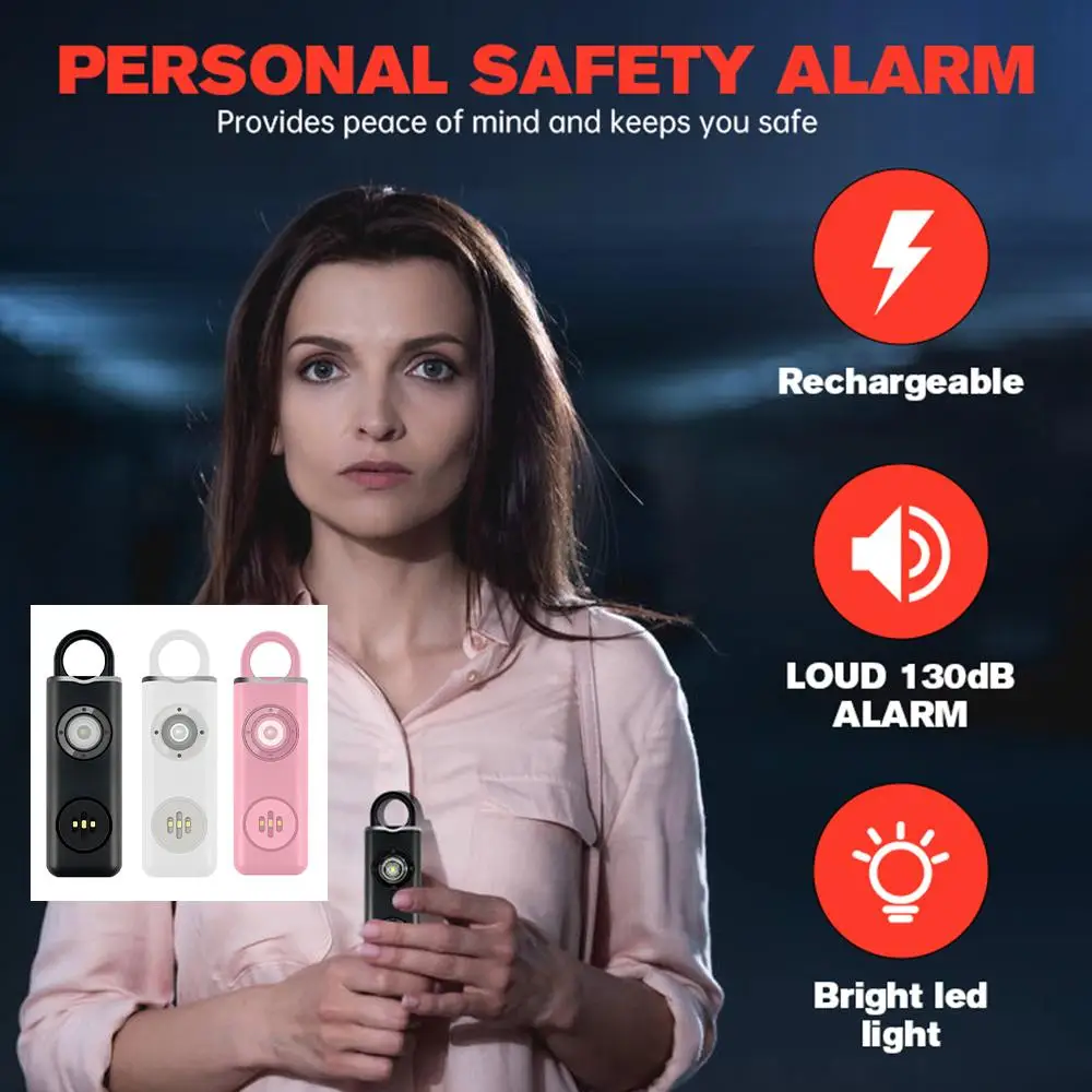 

Alarm 130dB Anti-wolf Alert For Girl Child Women Carrying Scream Loud Panic Alarm Emergency Alarm Keychain B9G1