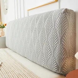 Jacquard Solid Color Elastic Headboard Slipcover with Leaf Print Design - L150cm H50-60cm  M (A5 Bedhead cover)