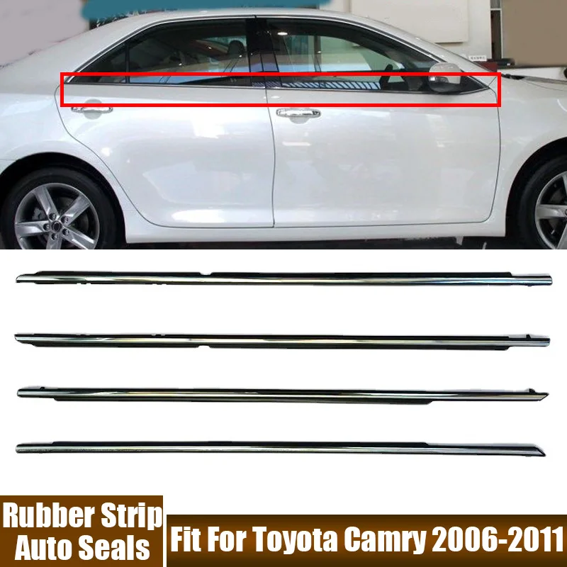 

4Pcs/Set Auto Seals Strip Door Window Glass Weatherstrips Waterproof Auto Sealing Rubber Strips Fit For Toyota Camry 2006-2011