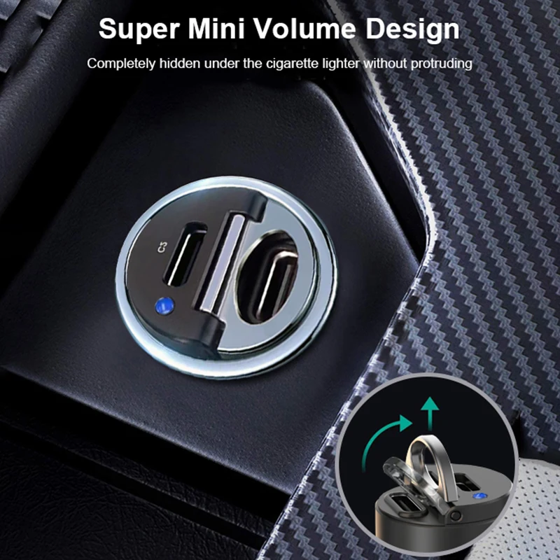 Ubigbuy Car Charger Dual Port USB C Fast
