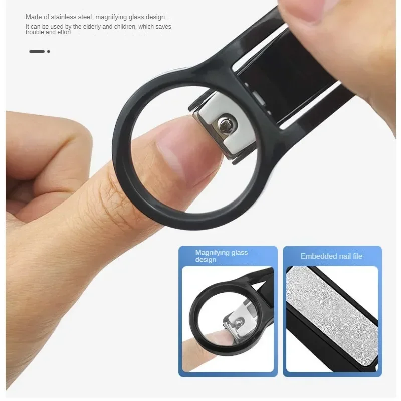Nail Clipper with Magnifying Glass 1Pc for Elderly