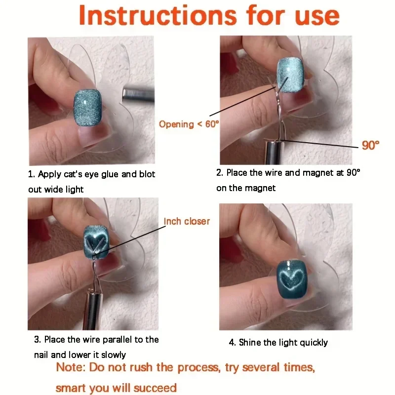 Magnetic Nail Art Tools Cat Eye Nail Tool Magnetic Nail Tools Magnetic Nail Pen 6 Pcs Cat Eye Nail Magnet Set