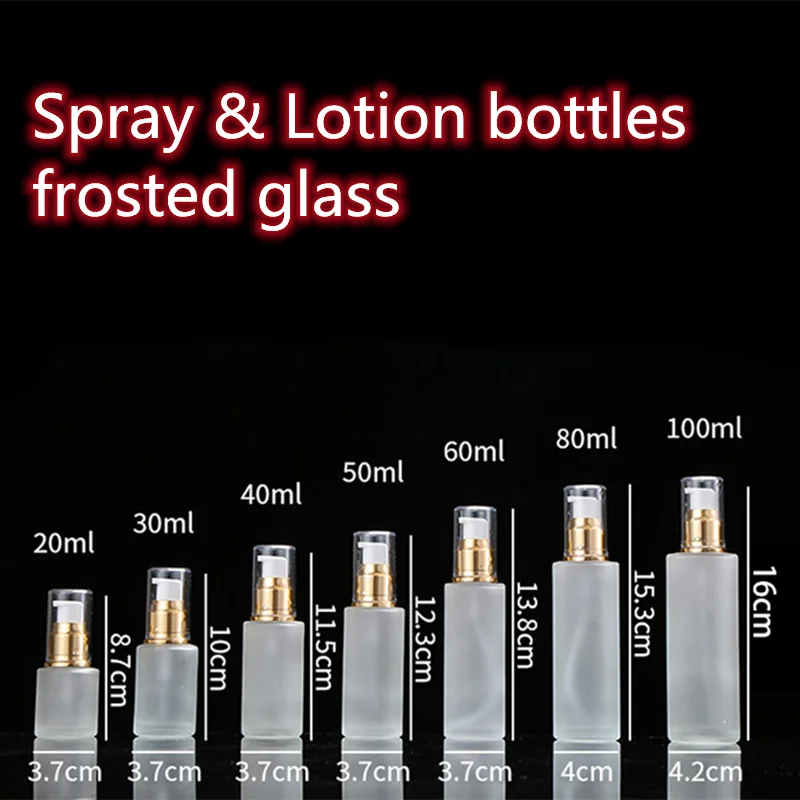 

10/20pcs Empty 20ml-120ml Spray Bottle Frosted Glass Lotion Pump Makeup Container Perfume Atomizer High-end Portable Sprayer