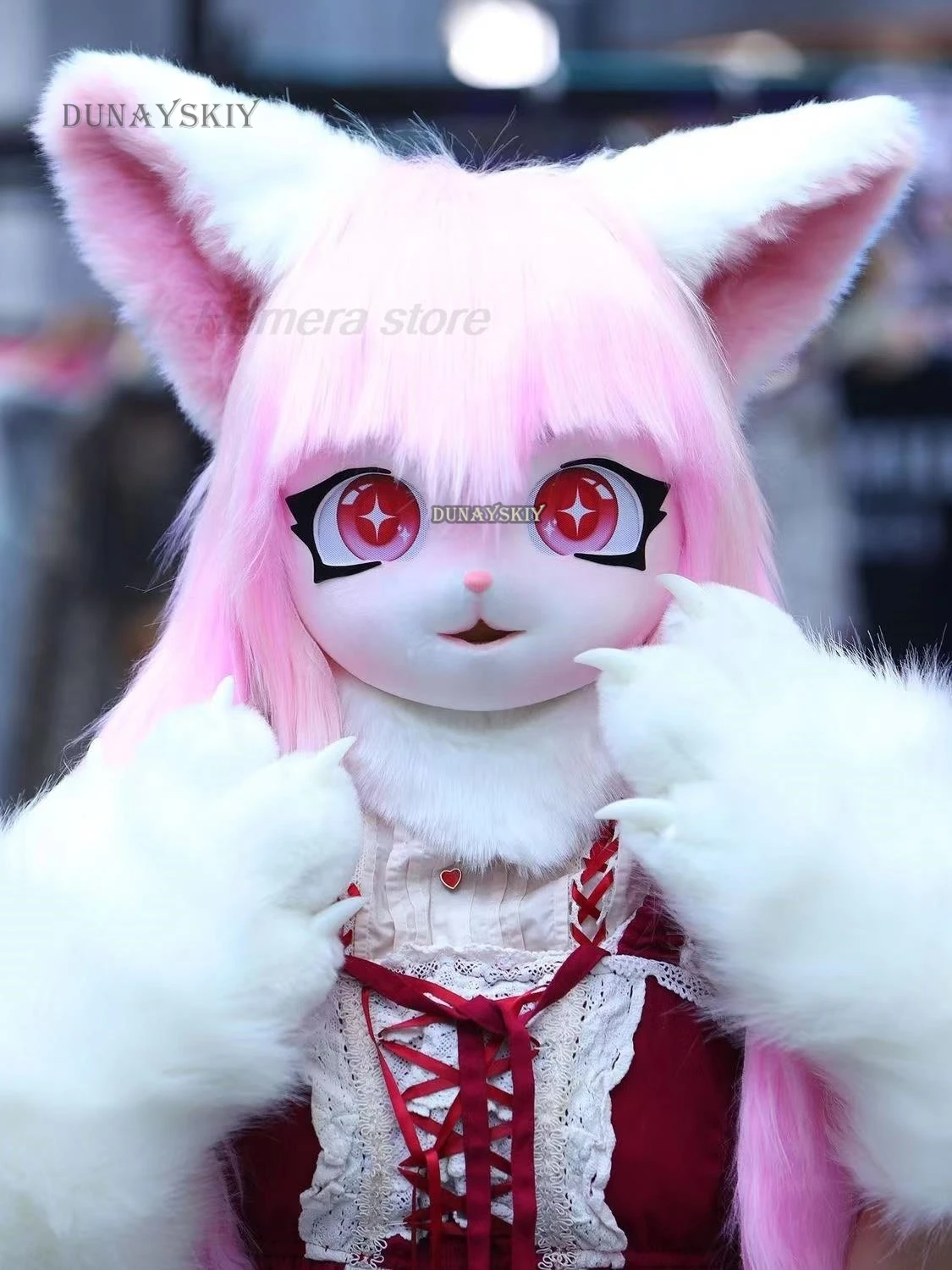 Fursuit Kigurumi Cute Furry Headsets Animal Cosplay Costumes Comiket Furries Rubbit Doll Cat Comiket Furries Doll costumes 3