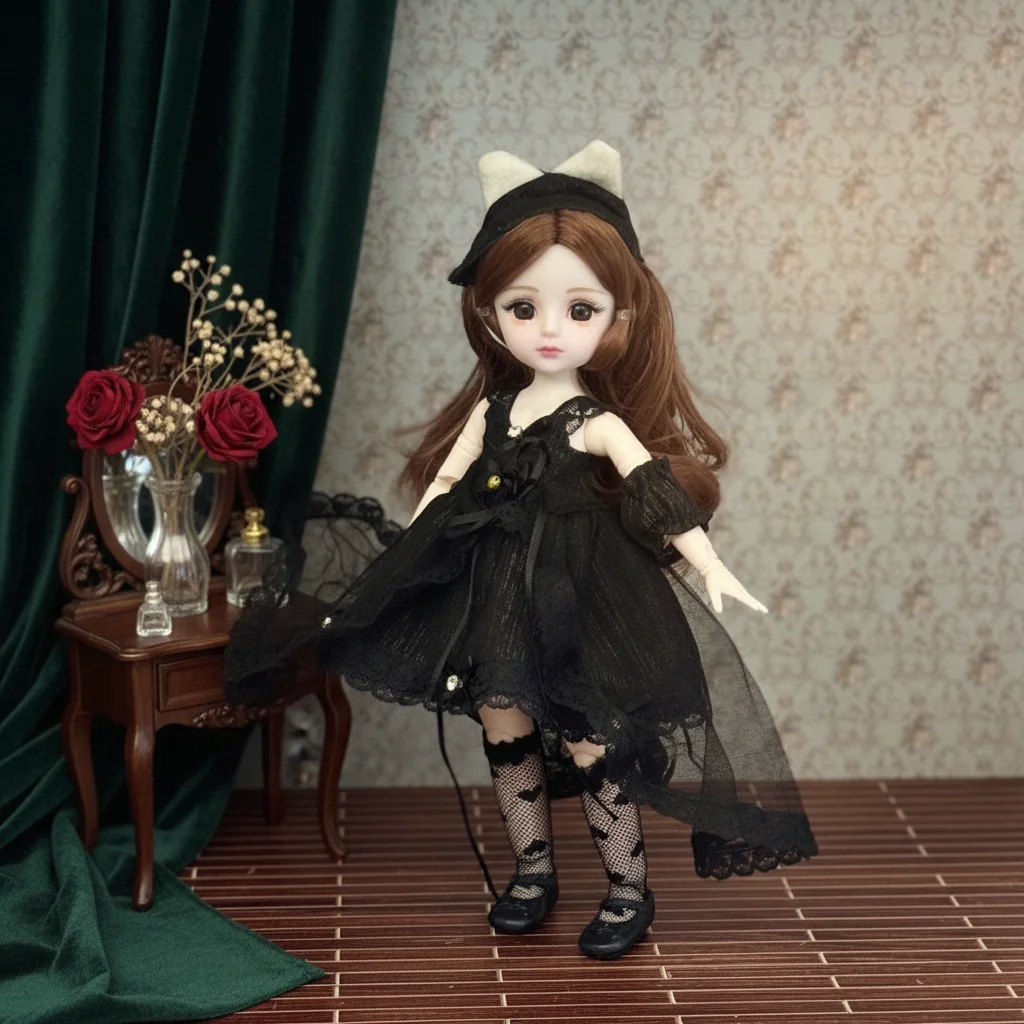 Colorful Dress-Up Doll with Removable Joints and 3D Eyes - 30cm