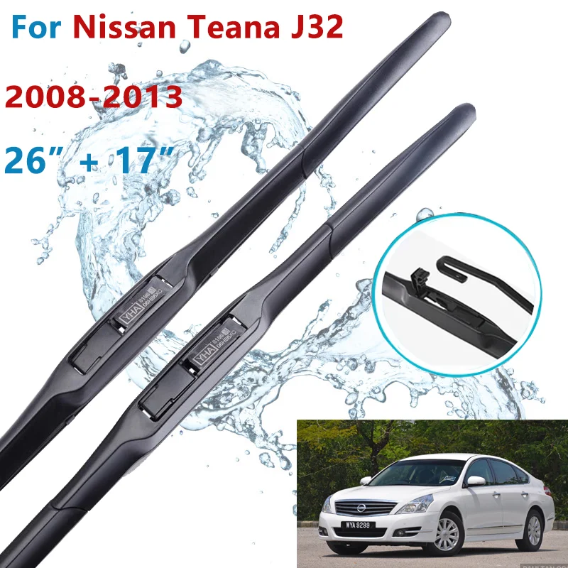 

Front Wipers For Nissan Teana J32 2008-2013 Wiper Blade Rubber 26"+17" Car Windshield Windscreen Accessories 2009 2010 2011 2012