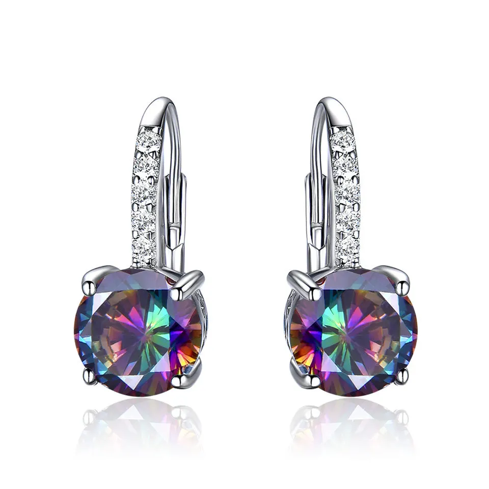 TBCYD Blue Sapphire Topaz Gemstone Drop Earrings For Women Luxury S925 Silver High Carbon Diamond Ear Clips Ear Buckle Jewelry