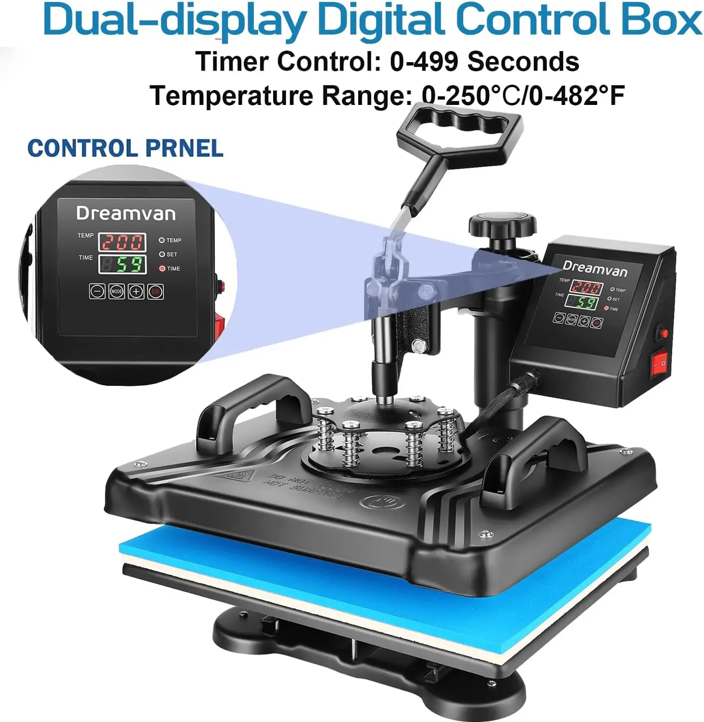 AKEYDIY 5 in 1 Heat Press Machine for t Shirts Professional Swing Away Heat Press Digital Combo 12" x 15" 360-degree Rotation 6