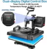 AKEYDIY 5 in 1 Heat Press Machine for t Shirts Professional Swing Away Heat Press Digital Combo 12" x 15" 360-degree Rotation 6