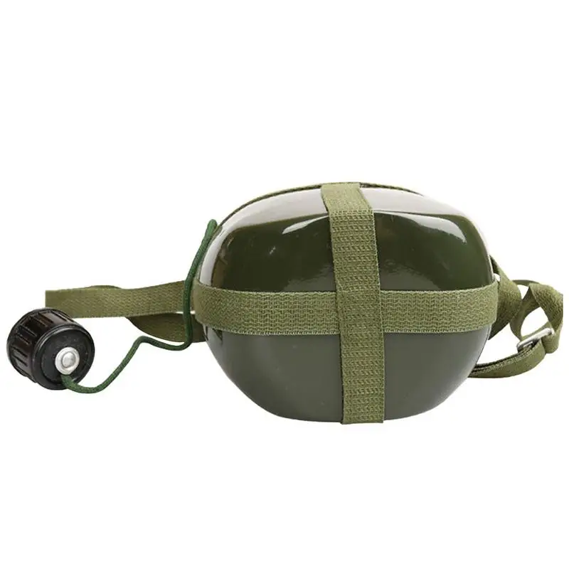 Military Type 87 Aluminum Kettle Convenient Large Capacity Survival Water Bottle Canteen Kettle for Outdoor Camping Travel Sports Water Bottle Portable Water Bottle