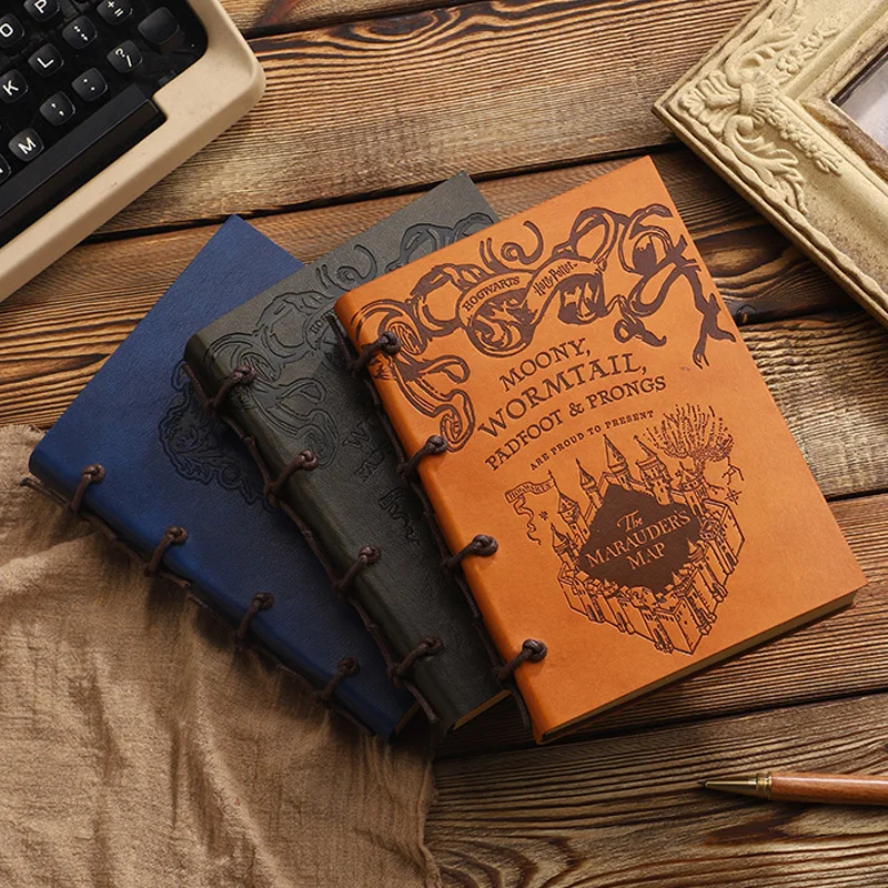 Vintage Magic Notebook pu Cover Journal a5 a6 Planejador Grosso Papel em Branco Corda Diário Cadernos Escola Papelaria de Escritório Presente - Imagem 5
