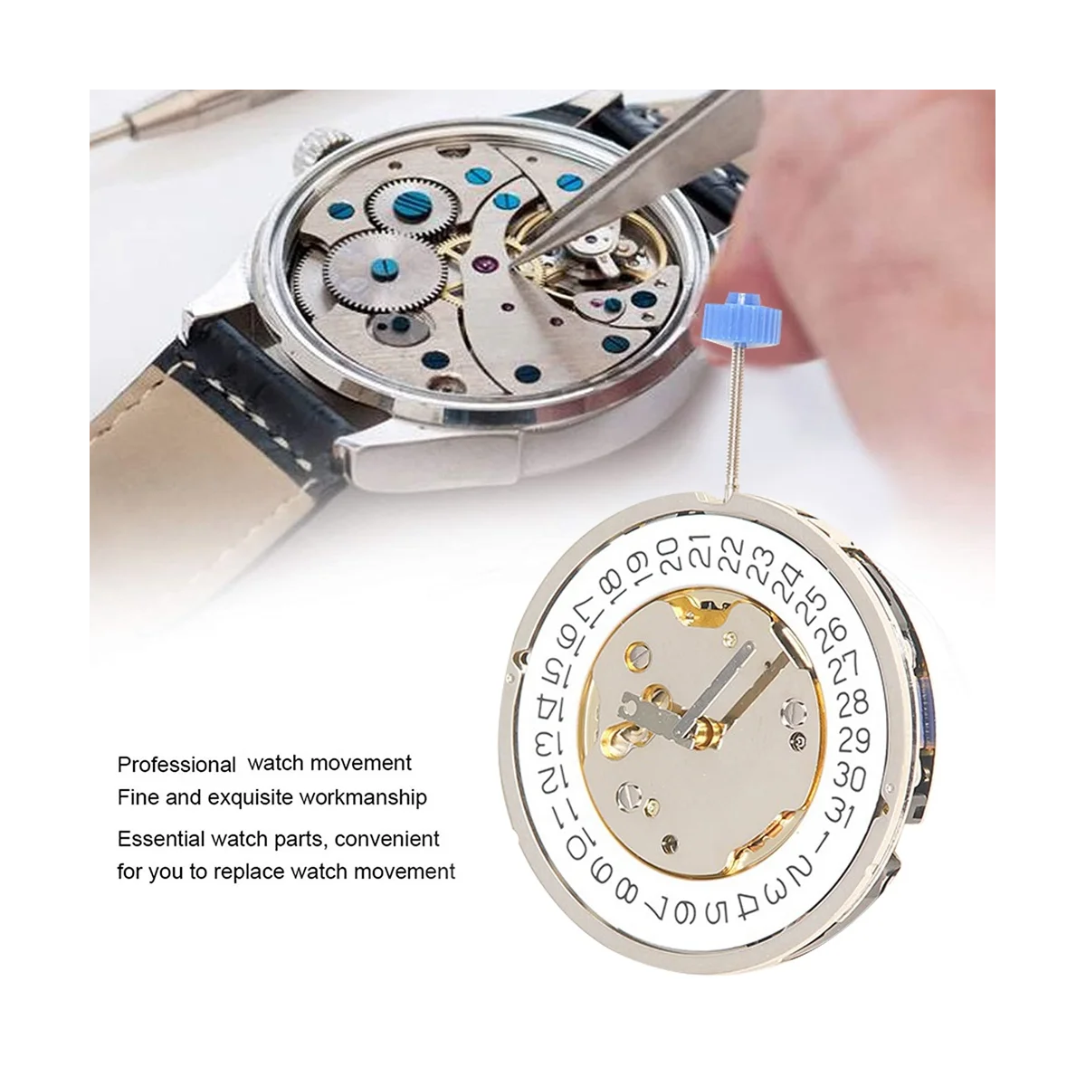 

Часы с механизмом 5040D, аксессуары для часов 5040D, золотистый механизм с календарем, циферблат, высокоточные кварцевые часы с механическим механизмом