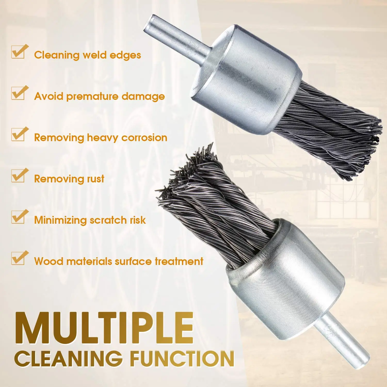 Twist Knot Wire Wheel Brush for Drill Crimped Cup Wire Wheels Brush Set for Metal Surface Cleaning Derusting Deburring
