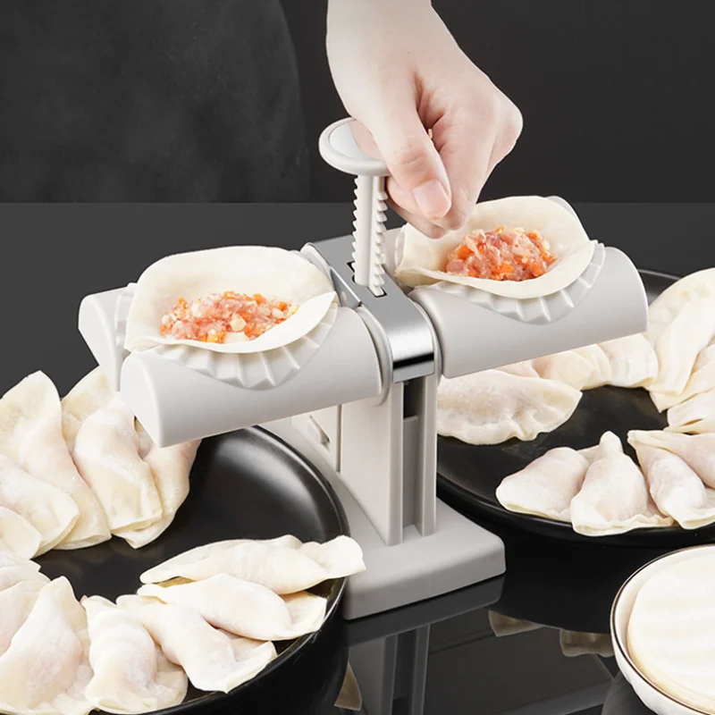 

Dumpling Maker Machine Double Head Press Dumplings Mold DIY Meat Ravioli Mould Pressing Tool Kitchen Gadget Accessories