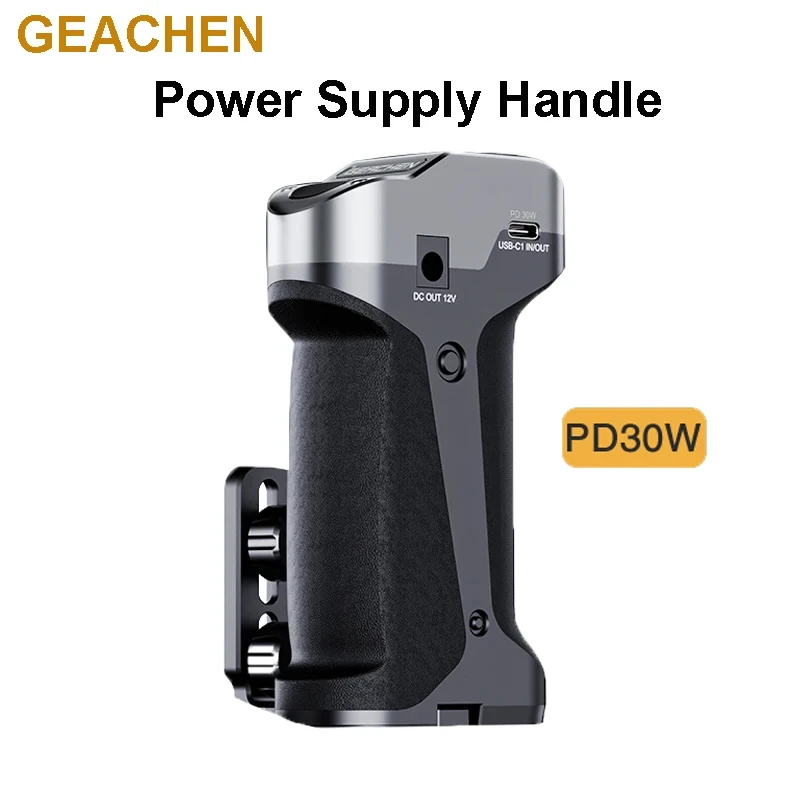 GEACHEN Universal Battery Handle Grip 10000mAh for Camera /Phone/fill Light with Power Bank DC USB Type-c output