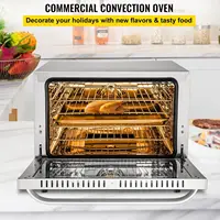 Commercial Convection Oven, , Half-Size Conventional Oven , 1800W 4-Tier Toaster w/Front Glass Door, w/T 2