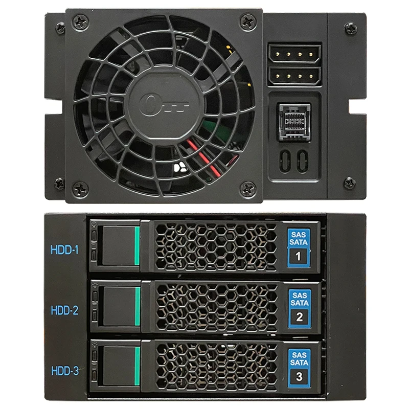 Hot Swap Gaiola do Disco Rígido Móvel 3.5-polegada Ssd Sata Hdd Gabinete Rack de Armazenamento de Dados para Dois 5.25-polegada Posição da Unidade Óptica 3-bay - Imagem 5