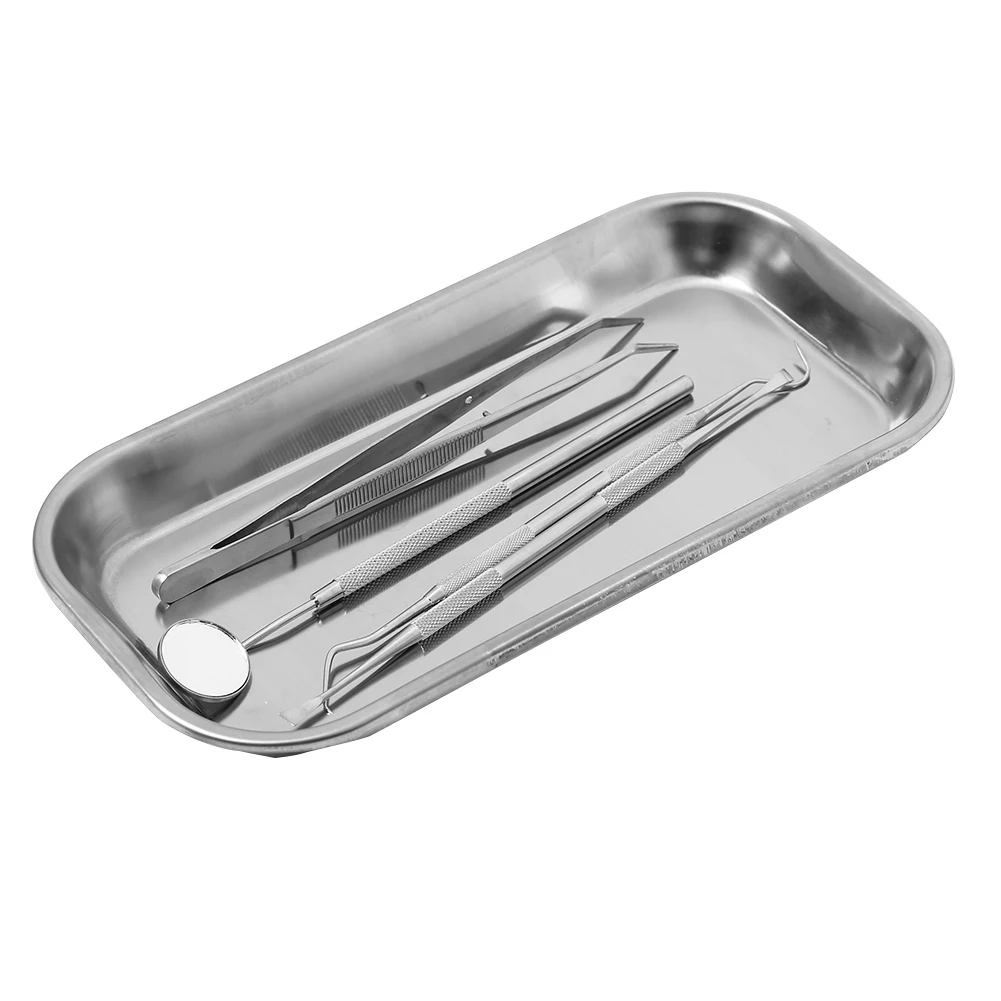 

Stainless Steel Dental Lab Instrument Tools Storage Tray Medical Surgical Plate Disinfection Rectangular Dish Dentist Accessory