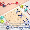 Children Montessori Color Shape Pegboard Toys Button Art Mosaic Mushroom Nail 3D Puzzles Threading Game Education Activities Toy 4