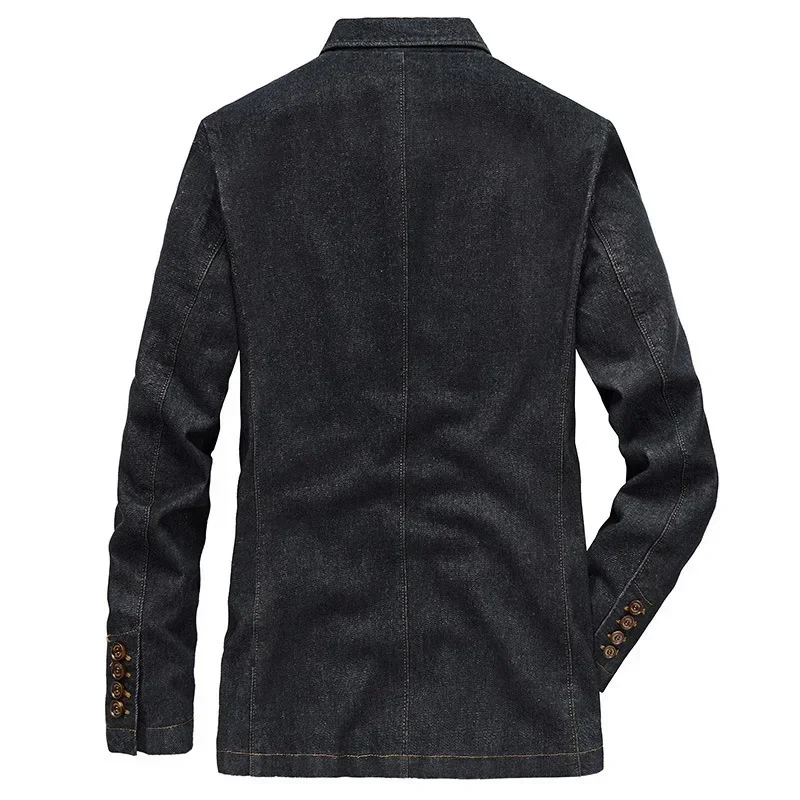 Denim Blazers Men jacket Male Outerwear Oversized Business Casual Jacket Men's Clothing Leisure Suit Jacket 4XL A2G81985