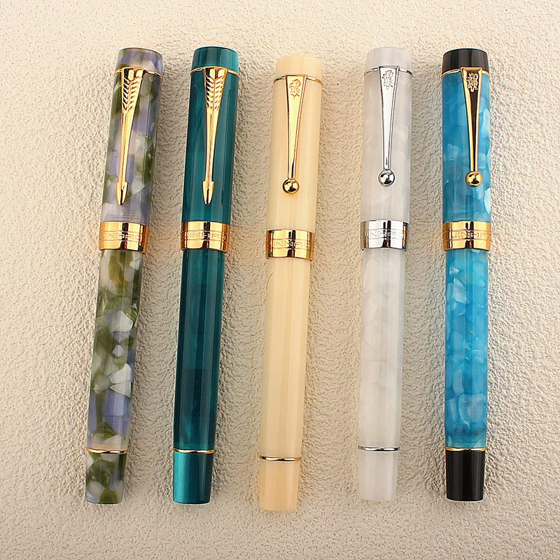 New JinHao 100 Acrylic Fountain Pen Metal gold Clip Nibs 0.5mm nib school office business writing pens