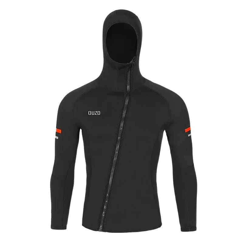 1.5mmDiving Suit Men's Hooded Long-Sleeved Diving Top Split Sun Protection Surfing Suit Jellyfish Suit Winter Swimsuit