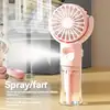 Mini Portable Folding Fan With Spray Mister Humidifier USB Rechargeable Handheld Fan Suitable For Living Room Classroom School B 4