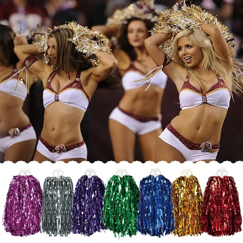 Fancy Double hole handle Cheerleader Pom Poms Dance Party Decorator Club Sport Supplies Cheerleading Cheering Ball
