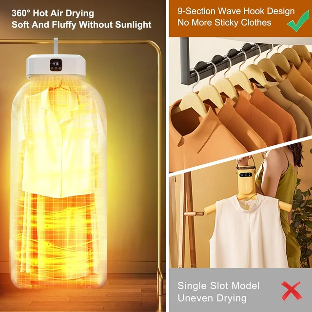 Portable Clothes Dryer-Upgraded  Cycle Drying-Portable Dryers For Flats, Caravans, Travelling, Homes-Small,   Dryer For Light Cl 5
