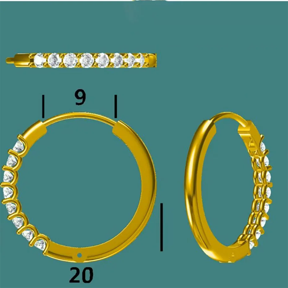 Kuololit 0.54CTW Lab Grown Diamond Hoop Earrings for Women Solid 18K 14K 10K 585 Yellow Gold Earrings for Engagement Wedding 6