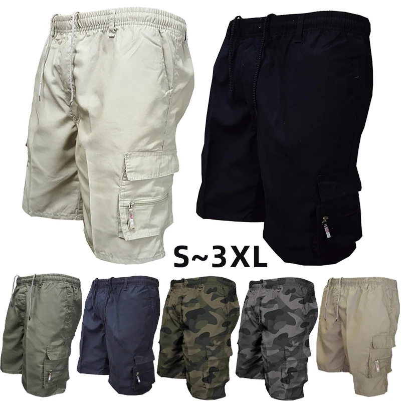 

Camouflage workwear pants loose and casual camouflage summer shorts oversized multi pocket capris men's shorts