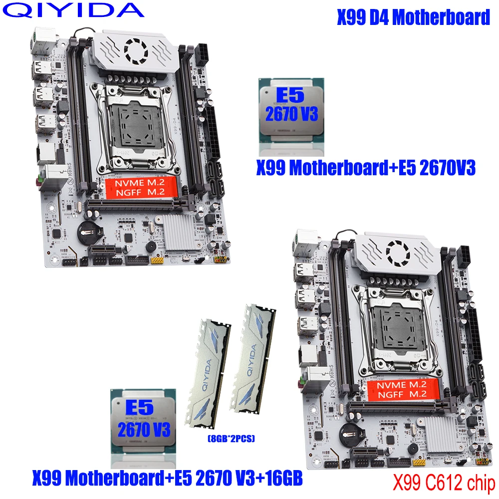 QIYIDA-X99-Motherboard-Set-Kit-With-LGA2011-3-Xeon-E5-2670-V3-CPU-2-8GB ...