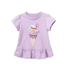Jumping Meters New Arrival Ice Cream Embroidery Hot Selling Cotton Summer Girls Tshirts Baby Clothes Children's Tees Tops 1